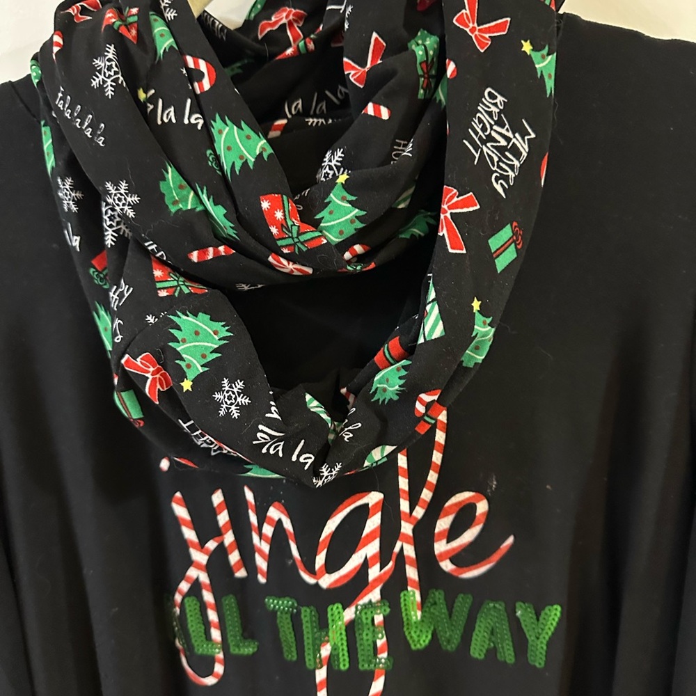 Festive Black Jingle All The Way Top